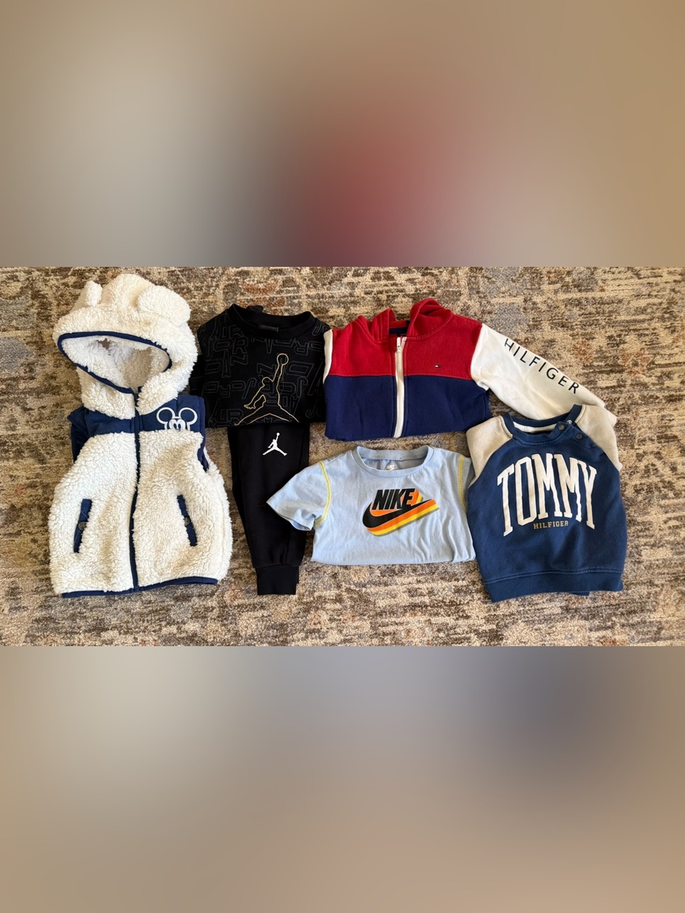 Toddler Boys 24M 2T Nike Jordan Tommy Hilfiger Disney Clothing Lot 7 Pc